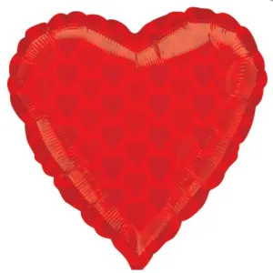 18" Jr.Shape Casino Red Heart Shape Foil Balloon