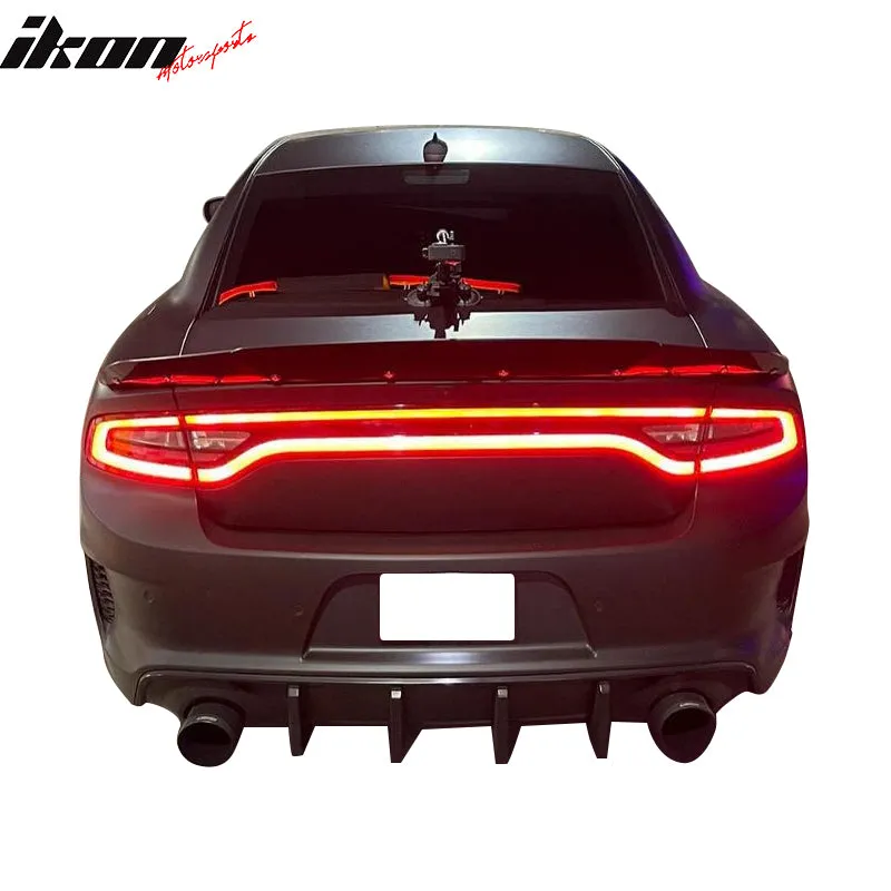 2015-2023 Dodge Charger IKON Matte Black Rear Bumper Cover Diffuer PP