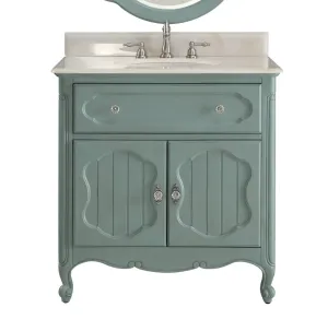 34 Inch Light Blue Charming Cottage Chic Knoxville Vanity