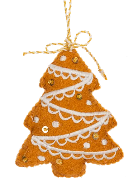 4"H Stitched Gingerbread Cookie Ornament (sold individually)