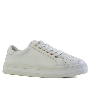 Alfie & Evie Paradise White Leather Casual Shoe Platform