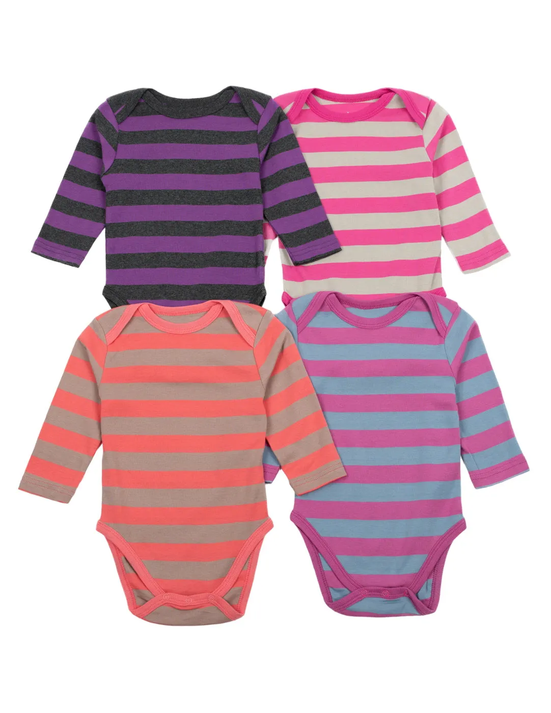 Baby Cotton Bodysuits Striped 4-pack