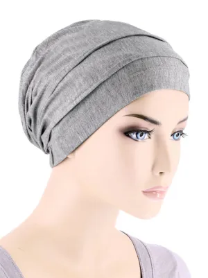 Bamboo Pleated Cap Heather Gray