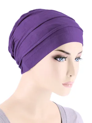 Bamboo Pleated Cap Purple