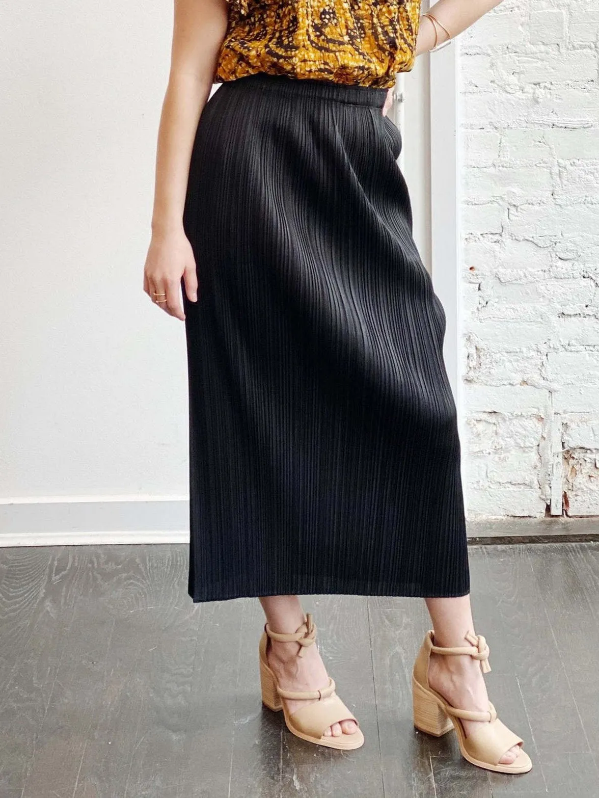 Basics Skirt in Black by Pleats Please Issey Miyake