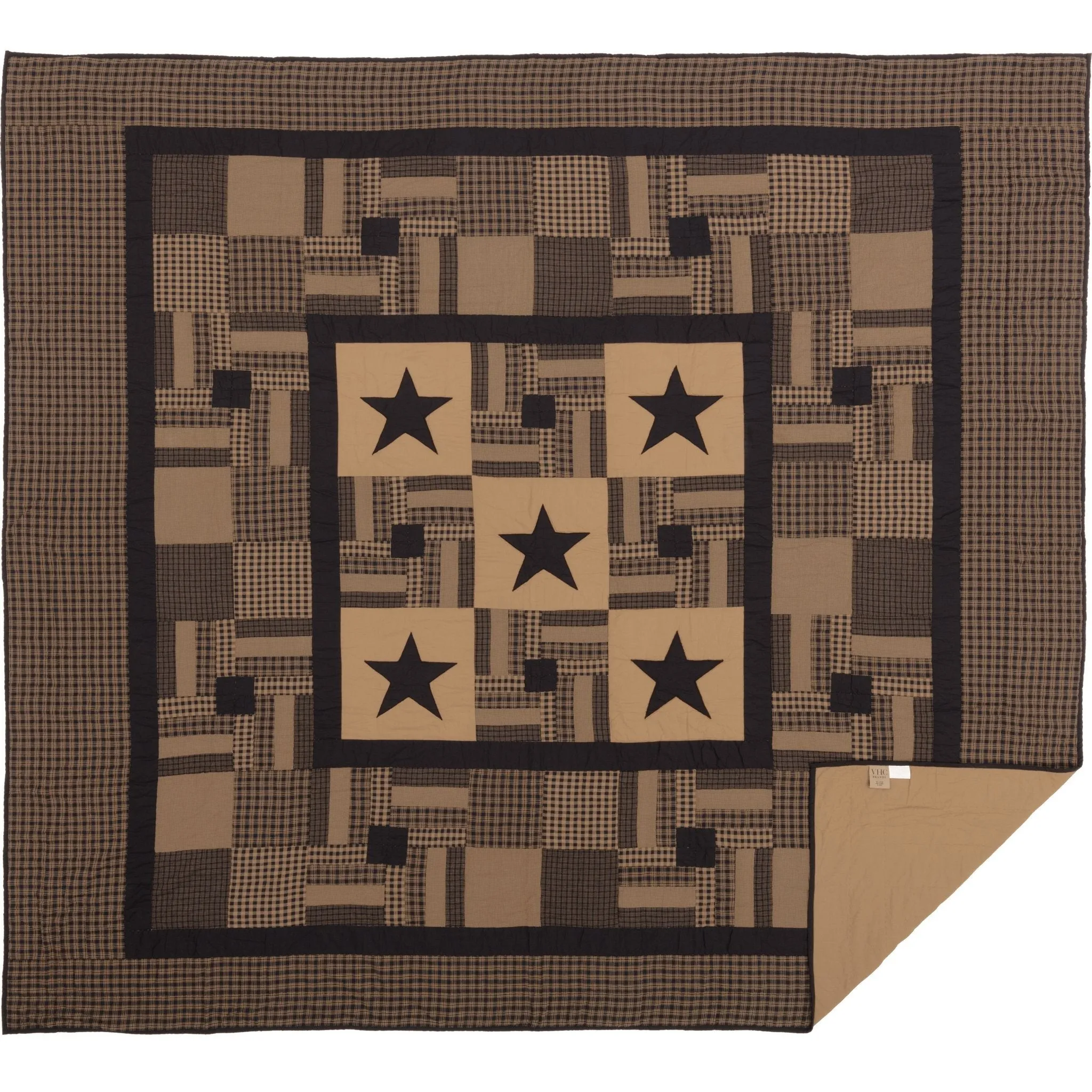 Black Check Star Quilt