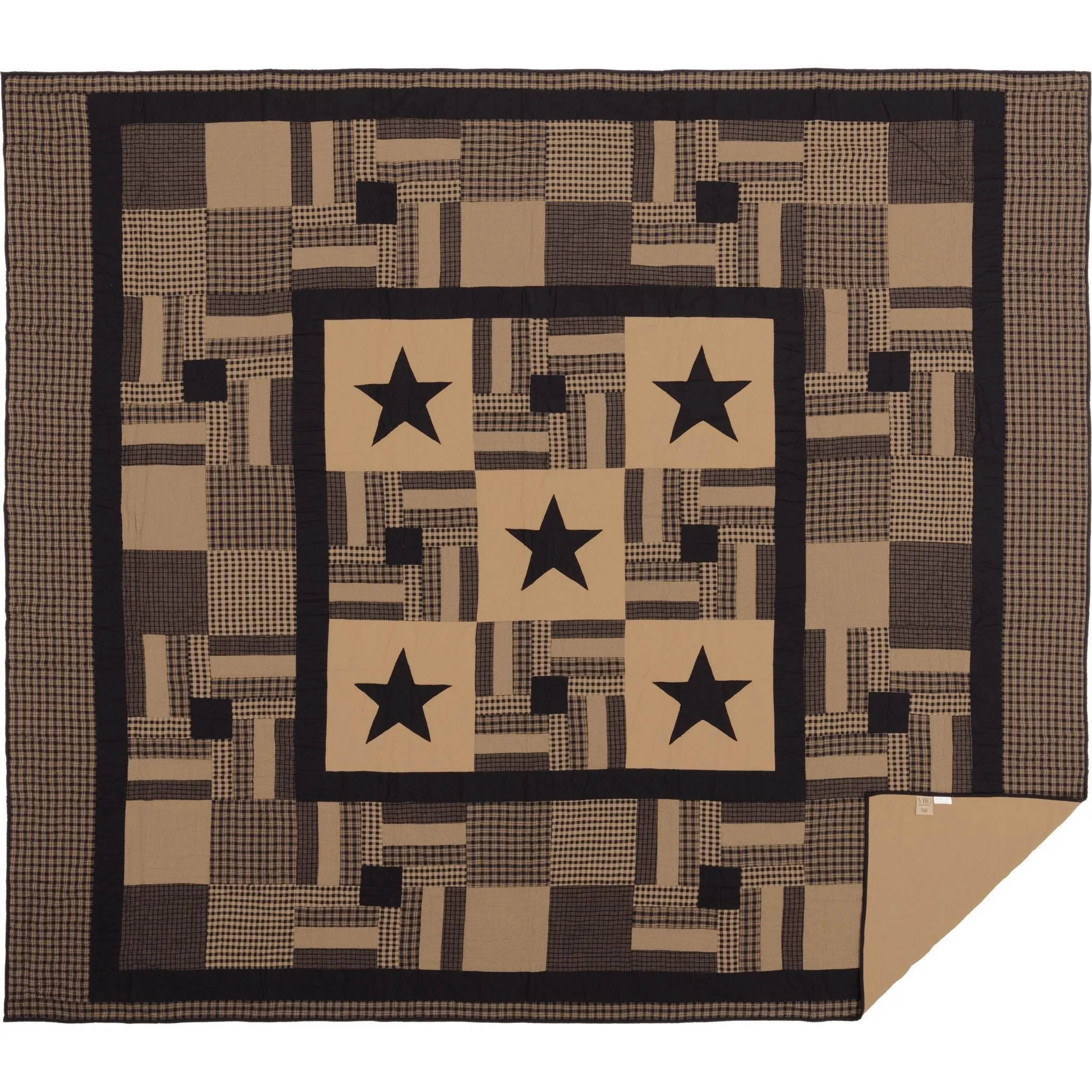 Black Check Star Quilt