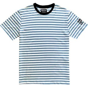 Blue And White Striped Mens T-Shirt