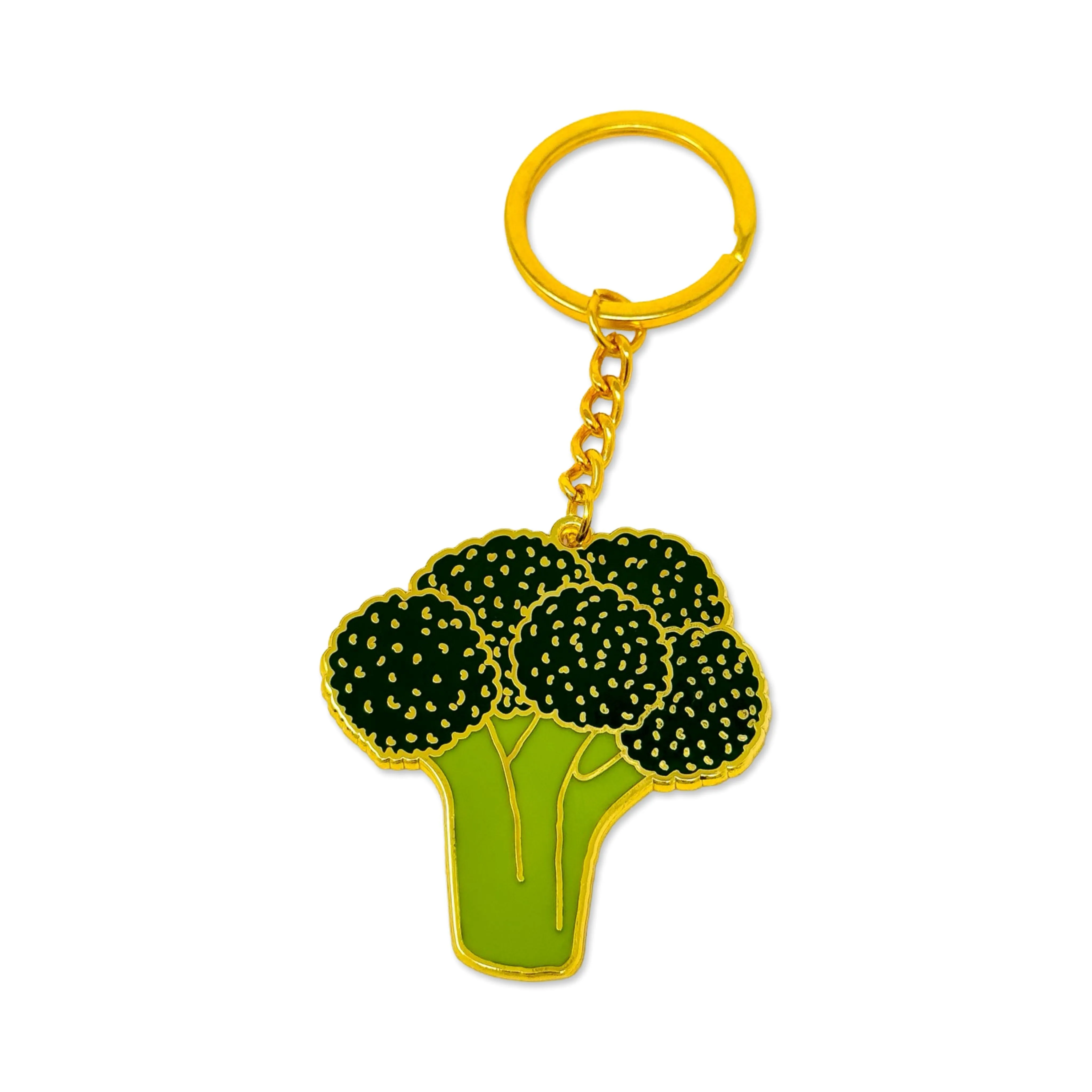 Broccoli Enamel Keychain