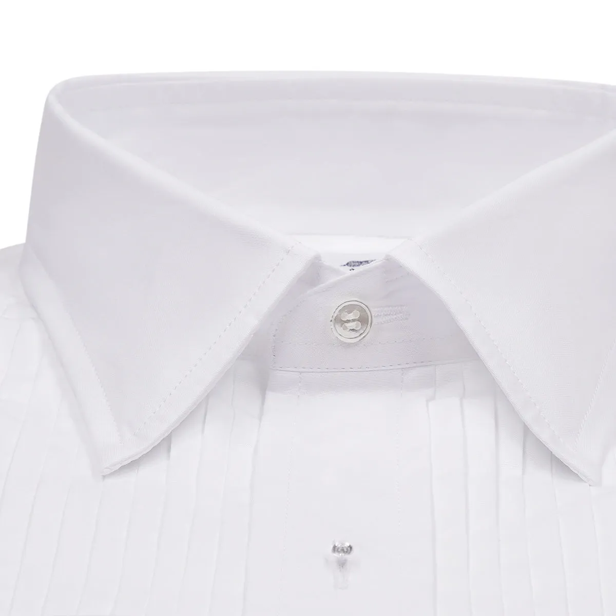 Budd x Kirby Allison Hand Pleated White Dinner Shirt