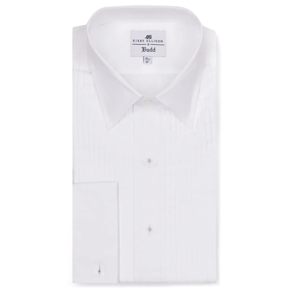 Budd x Kirby Allison Hand Pleated White Dinner Shirt