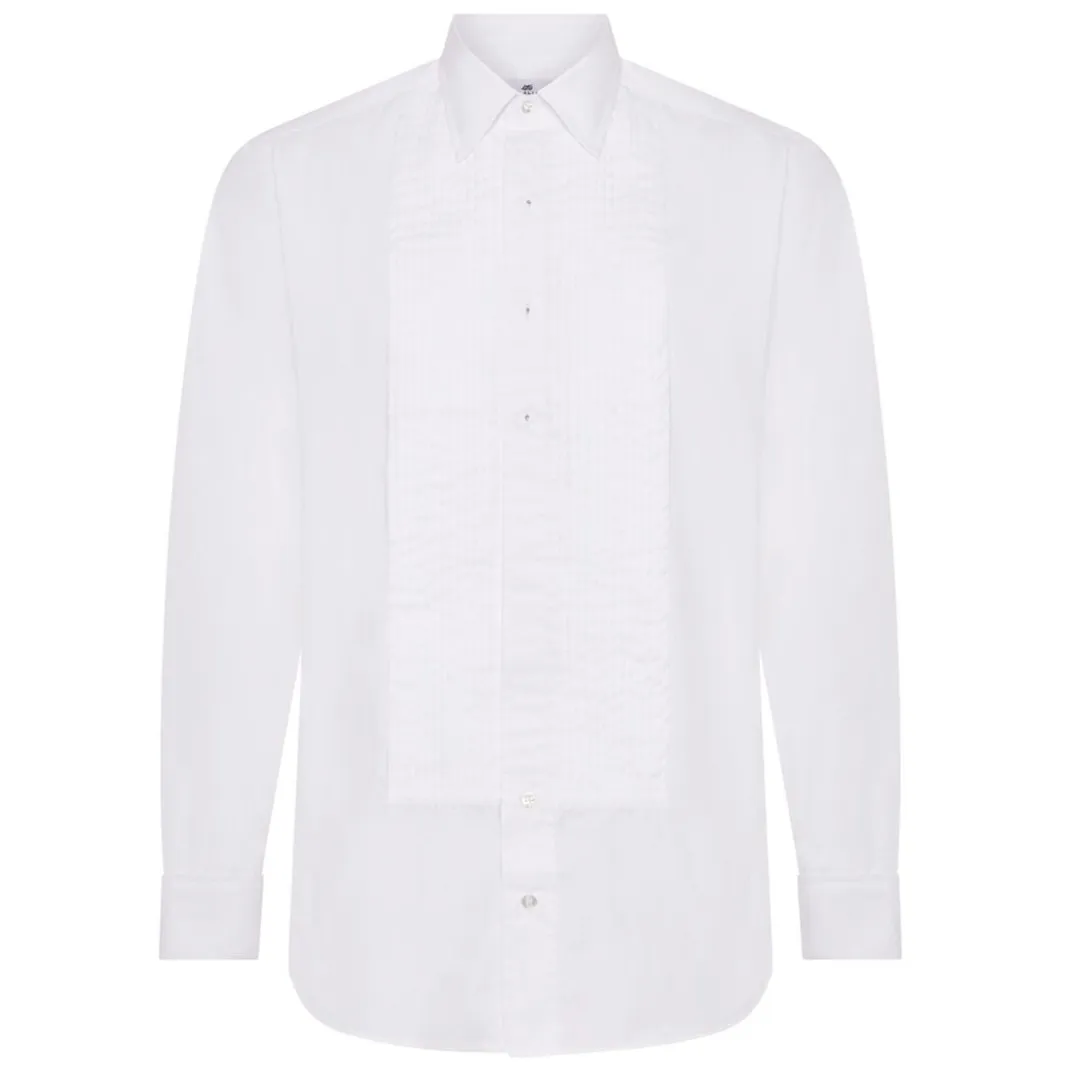 Budd x Kirby Allison Hand Pleated White Dinner Shirt