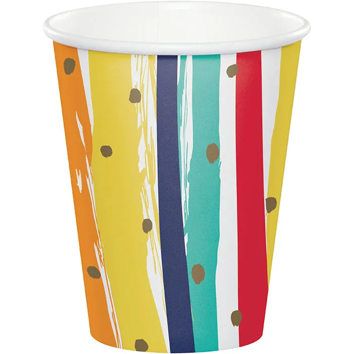 Bulk Birthday Stripes Paper Cups (96 per Case)