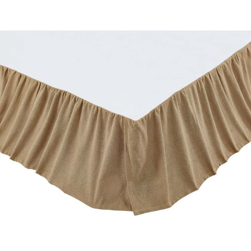 Burlap Natural Ruffled Bed Skirt