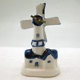 Collectible Ceramic Miniature Delft Blue Windmill