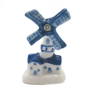 Collectible Ceramic Miniature Delft Blue Windmill