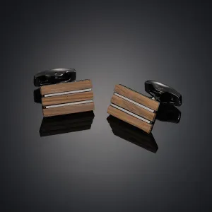 Cufflinks - Wood Striped