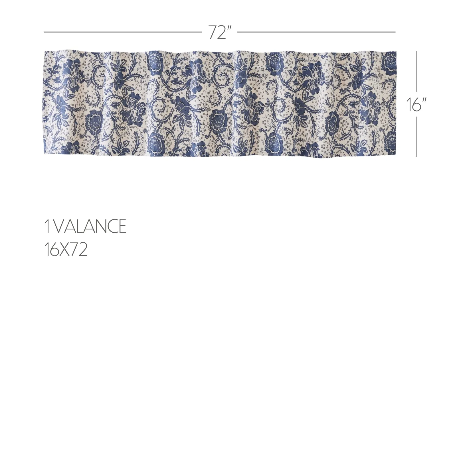 Dorset Navy Floral Valance 16x72