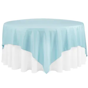 Economy Polyester Table Overlay Topper/Tablecloth 90"x90" Square - Baby Blue