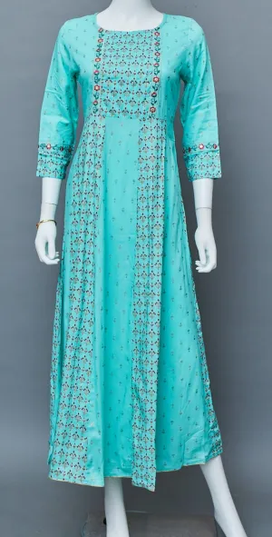 Green A-Line Kurti