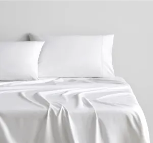 Hotel Luxury 1000THC Cotton Sateen Mega Sheet Set Range Snow