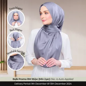 Instant Tag n' Go Shawl  | Satin Silk in Titanium Grey