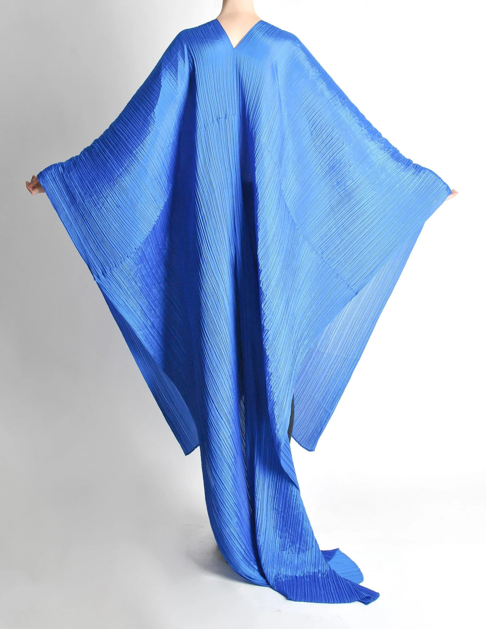 Issey Miyake Pleats Please Vintage Blue Pleated Multi-Functional Wrap Cape