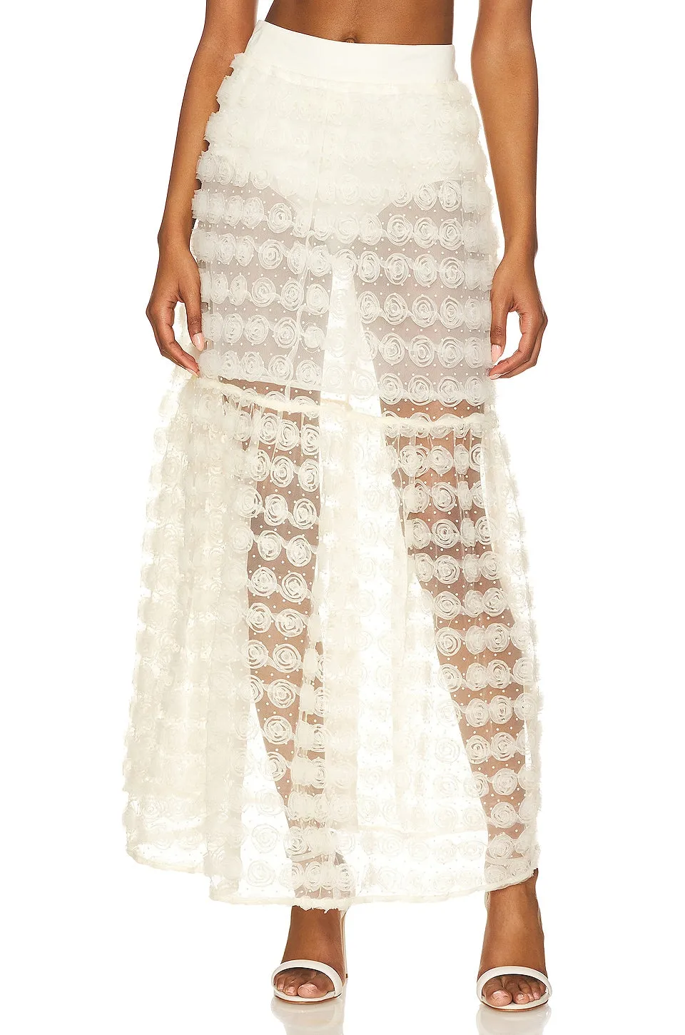 Maxi skirt For Love & Lemons Sienna, white