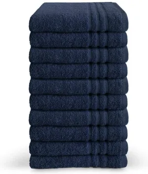 Navy Blue Bath Towels 650 gsm 100% Cotton Packs of 3, 6, 12 and 36