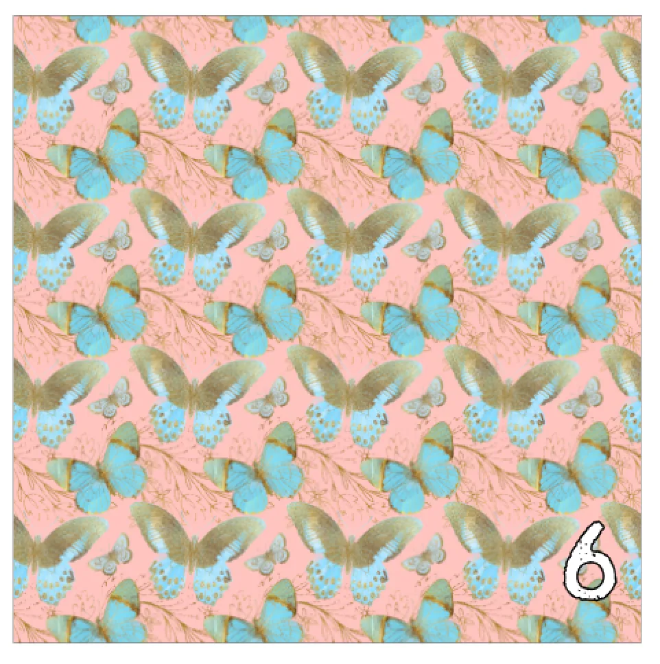 Printed Heat Transfer Vinyl HTV PAINTED BUTTERFLIES Pattern 12 x 12 inch sheet