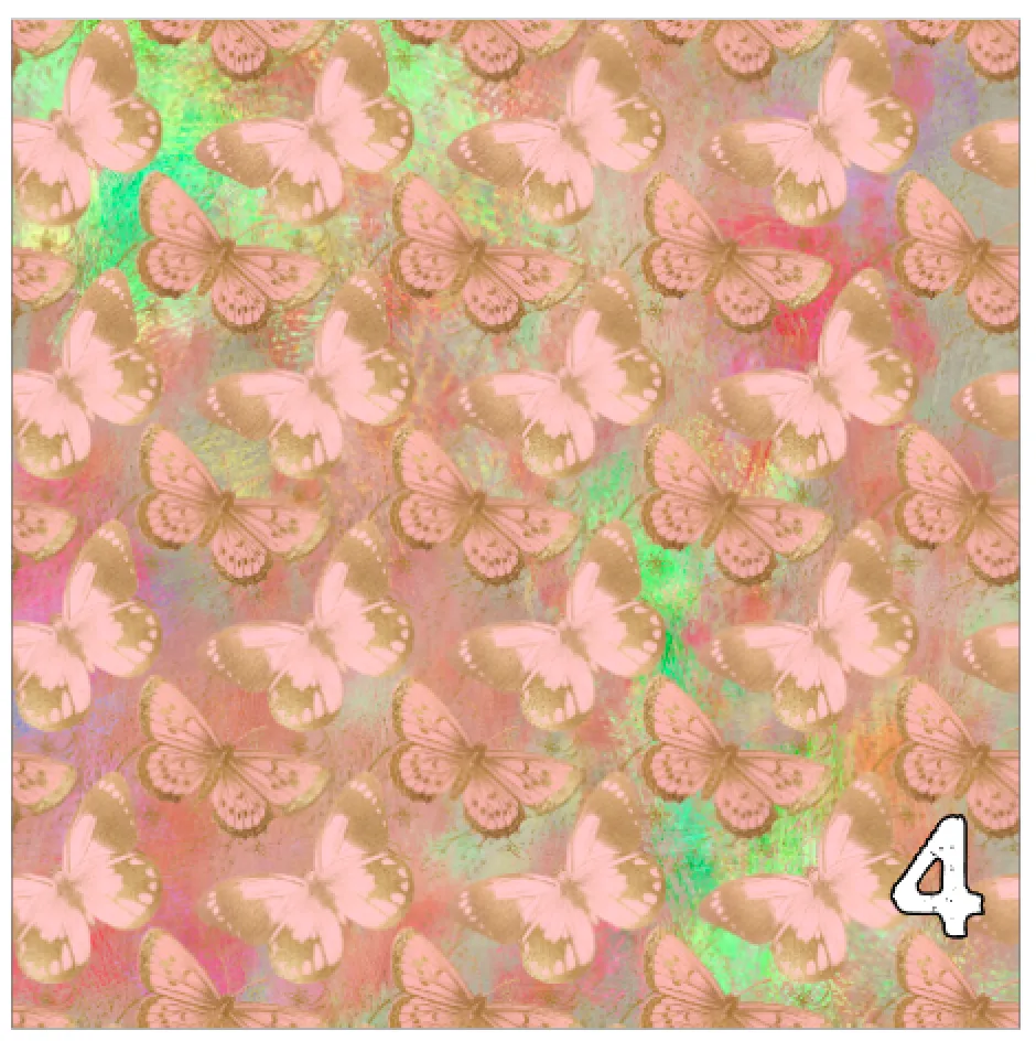 Printed Heat Transfer Vinyl HTV PAINTED BUTTERFLIES Pattern 12 x 12 inch sheet