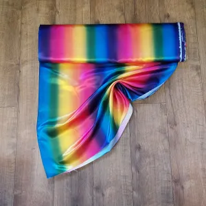 Rainbow Polyester Satin Fabric