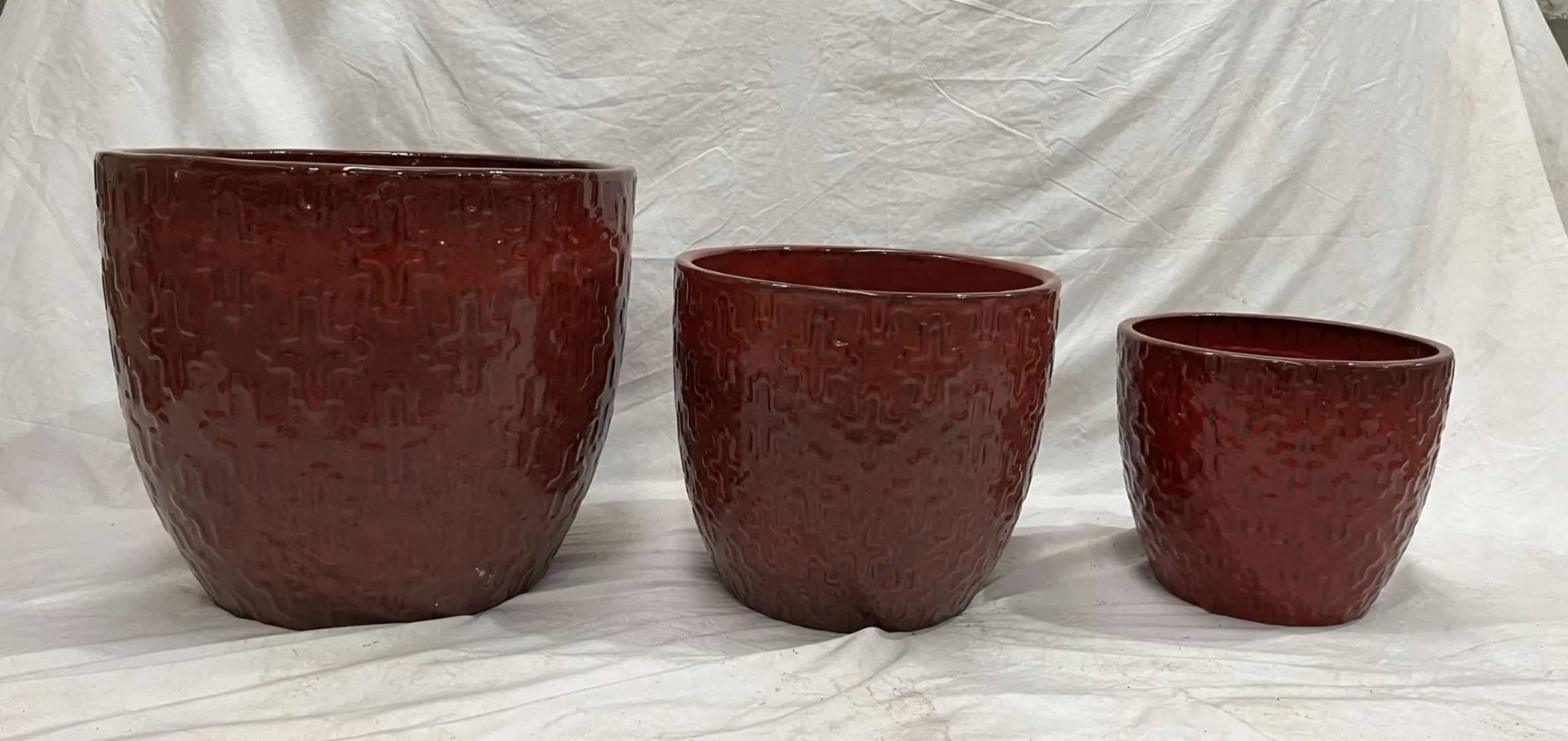 Red Speckled Charm Planters (Set Of 3)