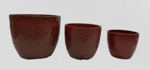 Red Speckled Charm Planters (Set Of 3)