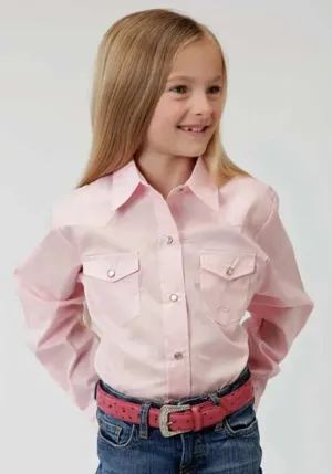 Roper Poplin (Pink) - Girl's Western Snap Shirts