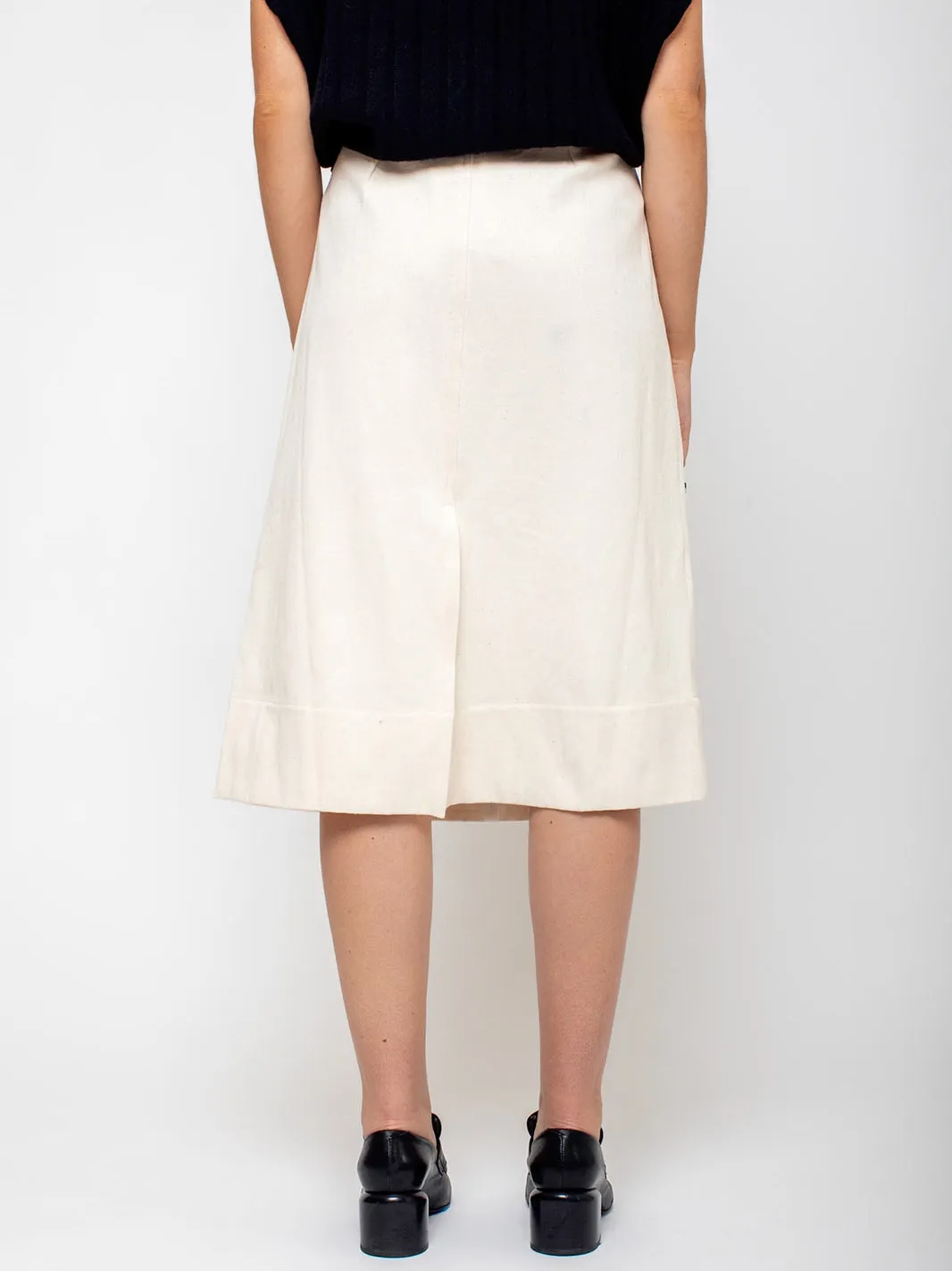 Rose Embroidered Skirt - Off White