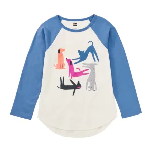 Tea Yoga Dogs Graphic Raglan Tee