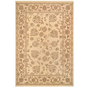 Traditional Cream Motif Bordered Rug - Dana