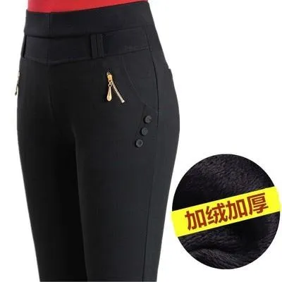 Women Long Loose High Waist Stretchy Trousers